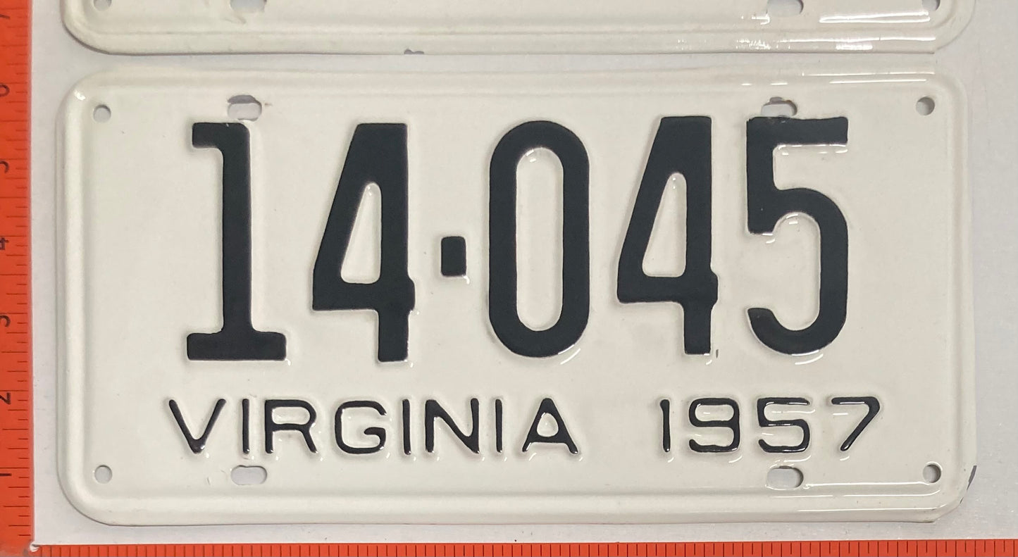 1957 Virginia #14-045 Passenger License Plate (Pair)