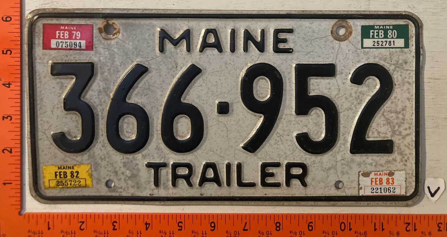 1983 Maine #366-952 Trailer License Plate