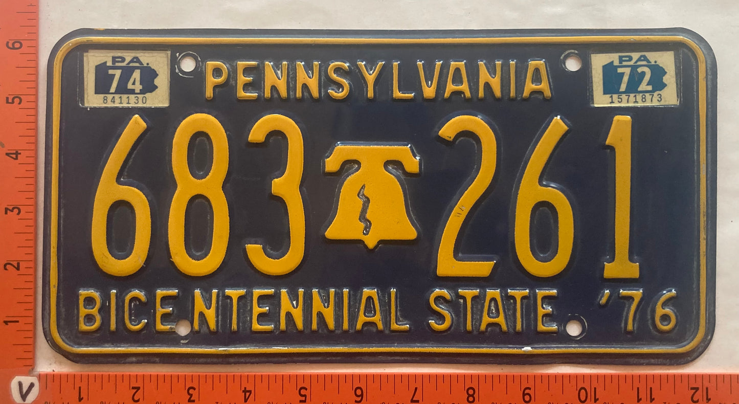 1974 Pennsylvania #683 261 Passenger License Plate