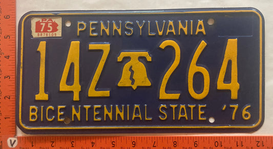 1975 Pennsylvania #14Z 264 Passenger License Plate