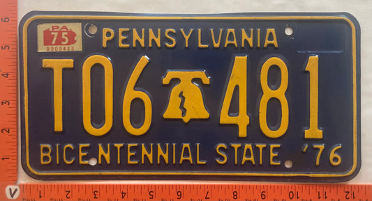 1975 Pennsylvania #T06 481 Passenger License Plate