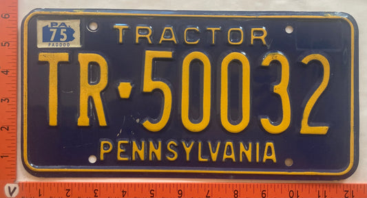 1975 Pennsylvania #TR 50032 Tractor License Plate