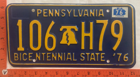 1976 Pennsylvania #106 H79 Passenger License Plate