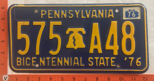 1976 Pennsylvania #575 A48 Passenger License Plate