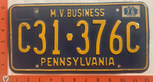 1976 Pennsylvania #C31 376C MV Business License Plate