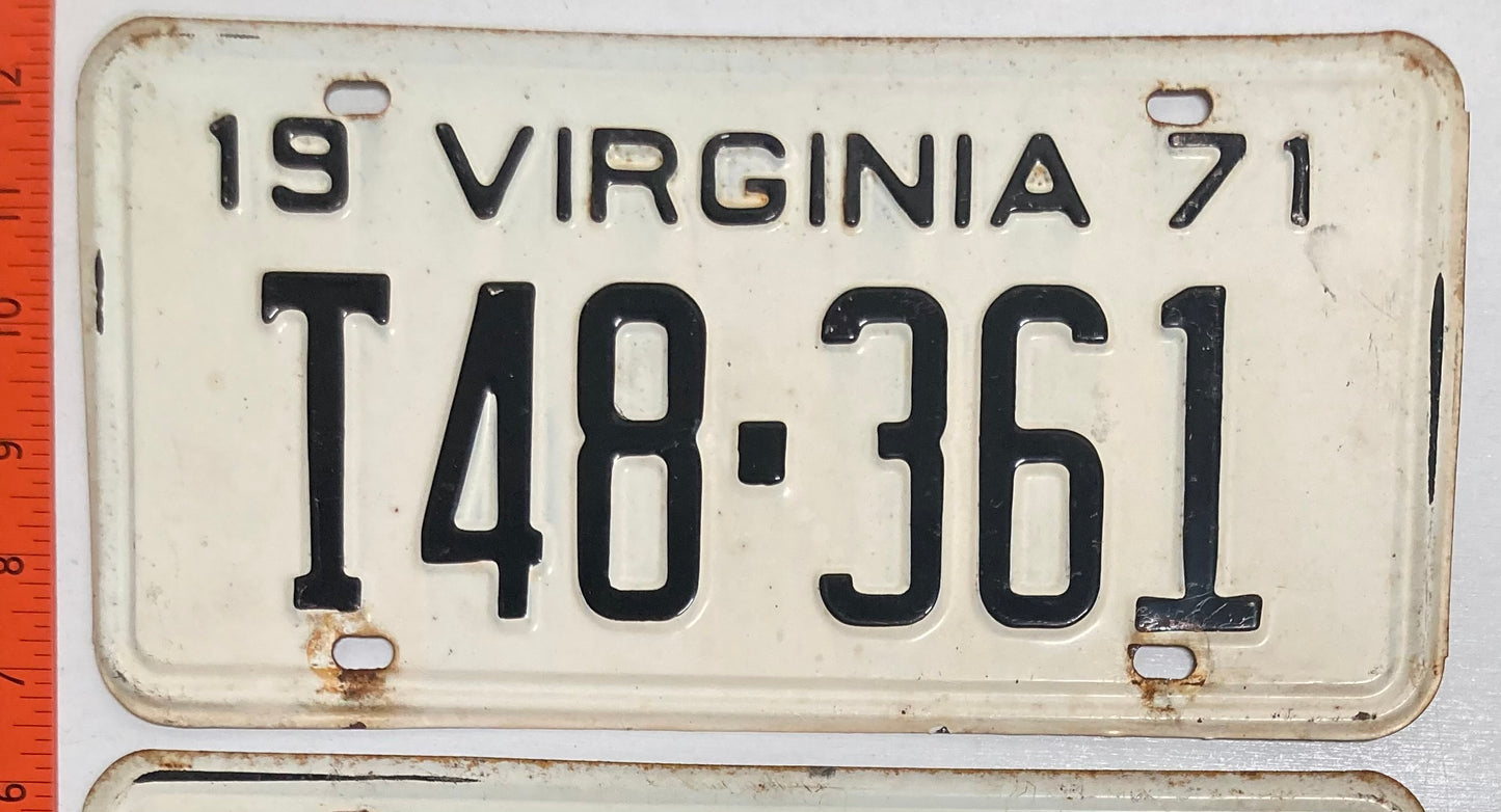 1971 Virginia #T48-361 Truck License Plate (Pair)