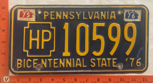 1976 Pennsylvania #HP 10599 Passenger License Plate (Handicapped)