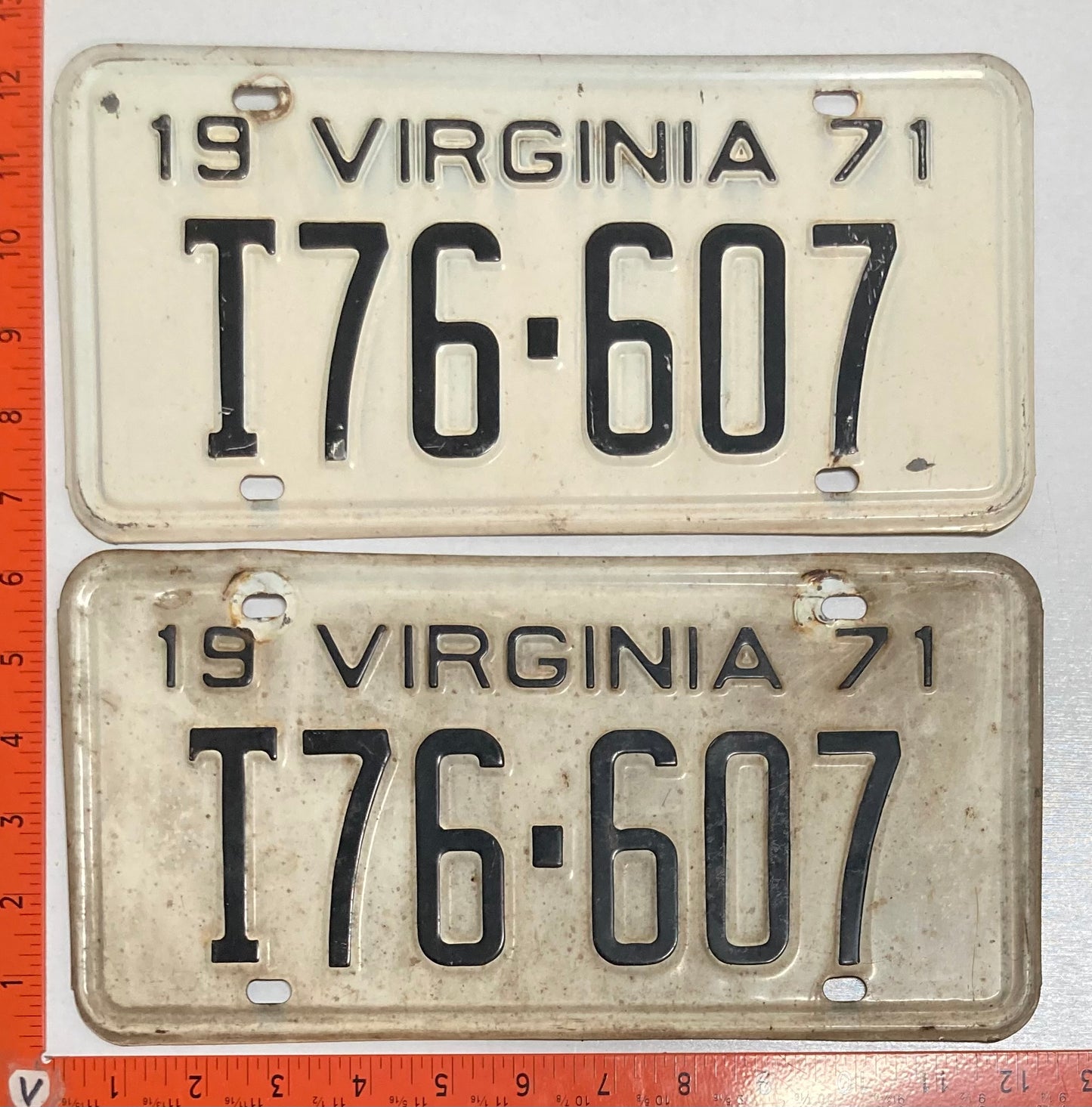 1971 Virginia #T76-607 Truck License Plate (Pair)