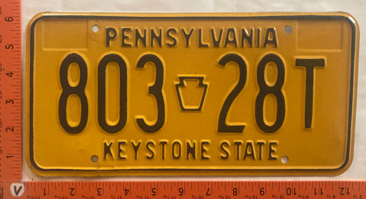 1977 Pennsylvania #803 28T Passenger License Plate
