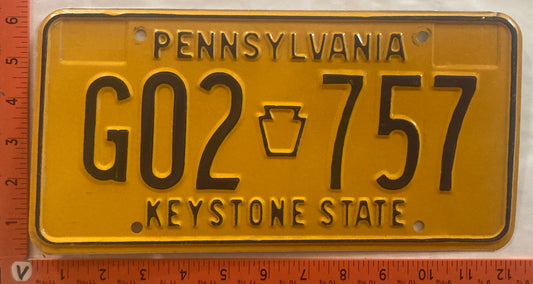1977 Pennsylvania #G02 757 Passenger License Plate