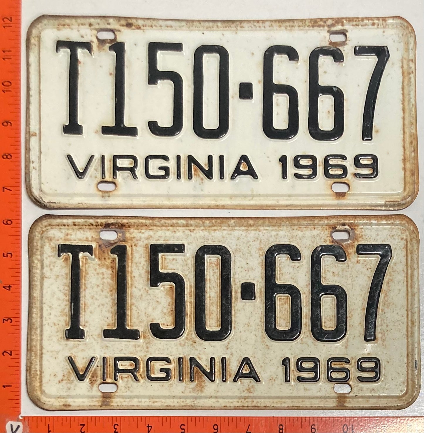 1969 Virginia #T150-667 Truck License Plate (Pair)