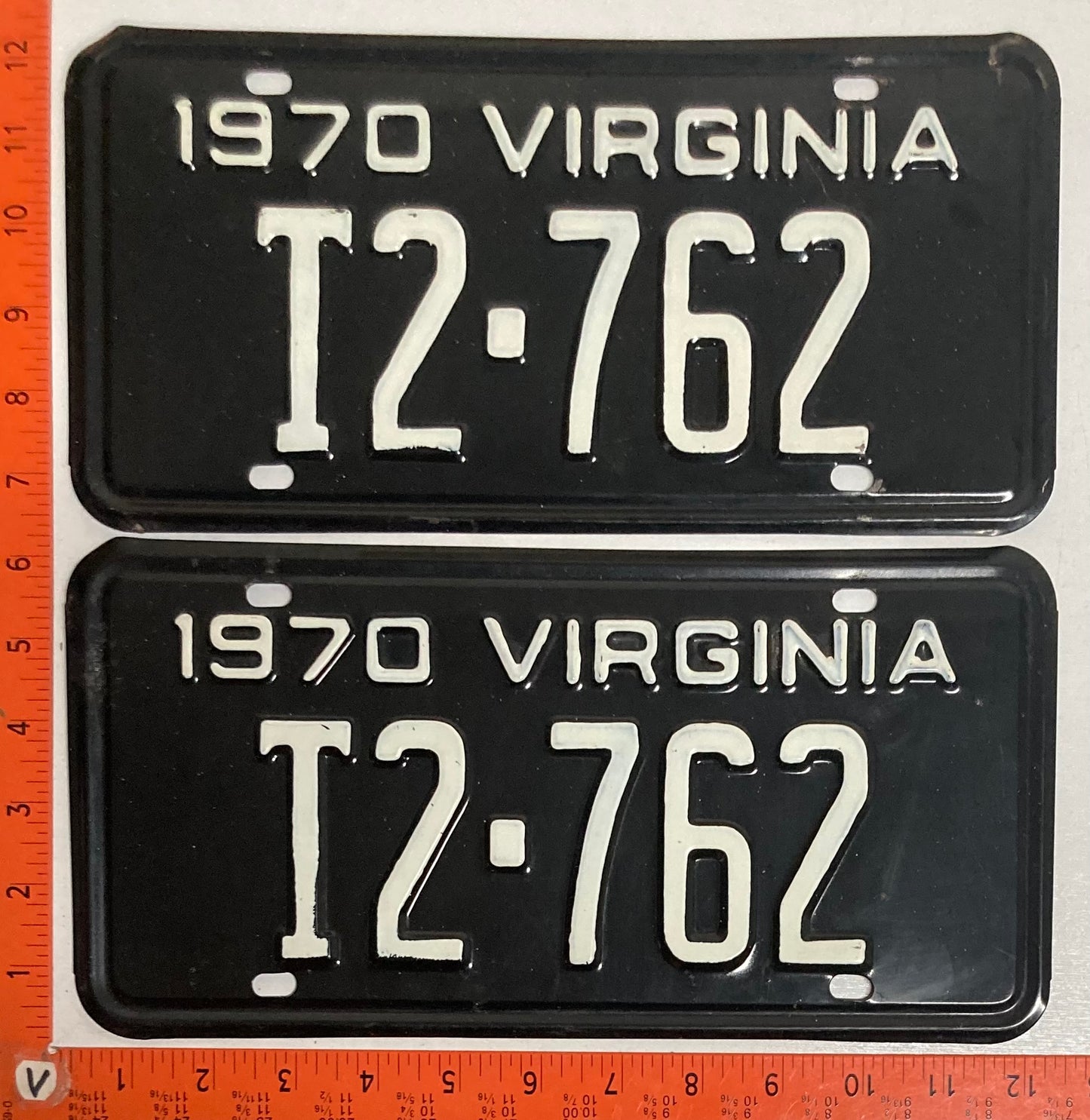 1970 Virginia #T2-762 Truck License Plate (Pair)
