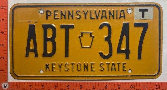 1978 Pennsylvania #ABT 347 Passenger License Plate