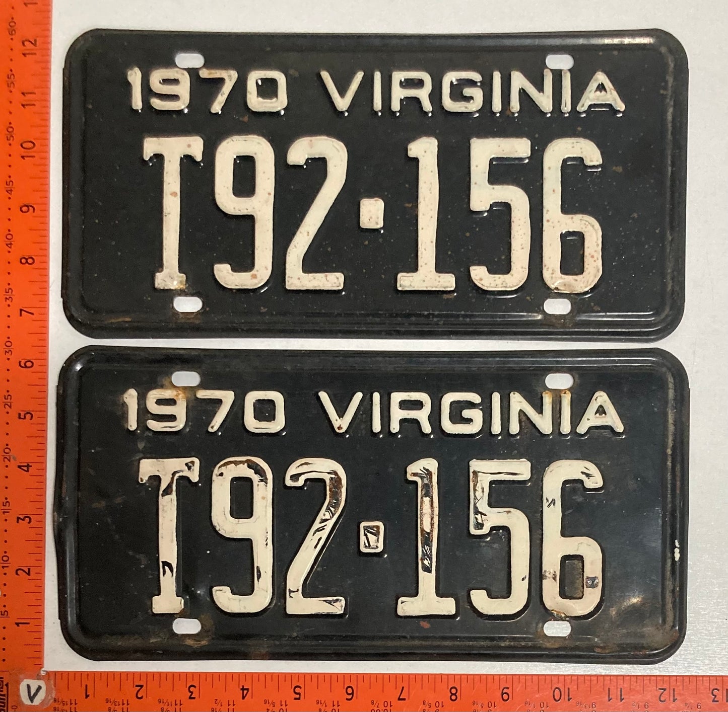 1970 Virginia #T92-156 Truck License Plate (Pair)