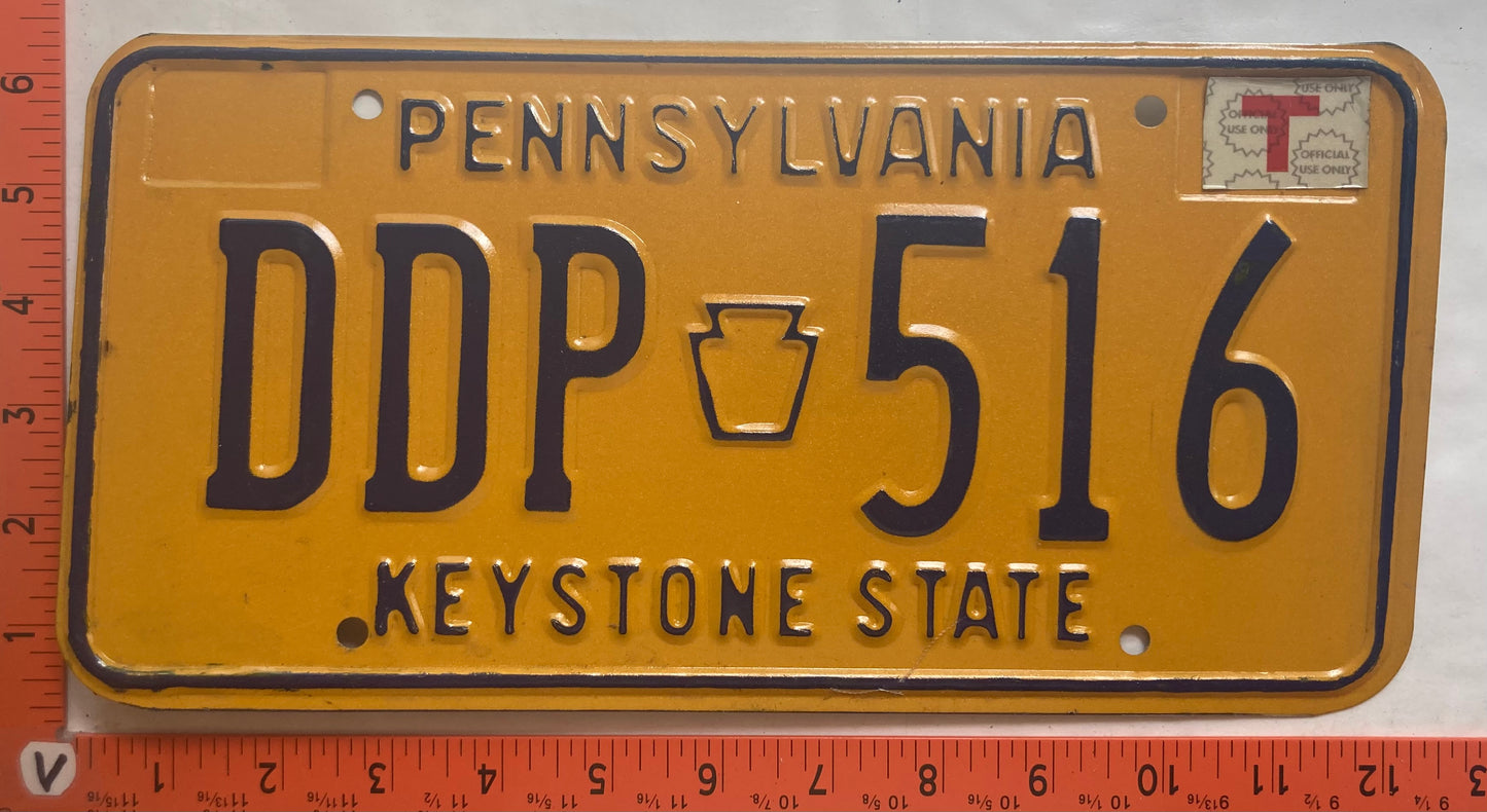 1978 Pennsylvania #DDP 516 Passenger License Plate