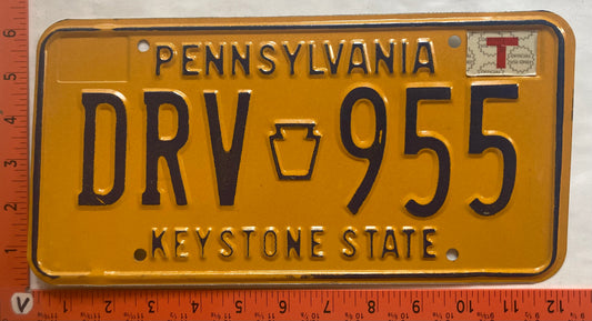 1978 Pennsylvania #DRV 955 Passenger License Plate
