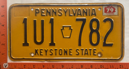 1979 Pennsylvania #1U1 782 Passenger License Plate