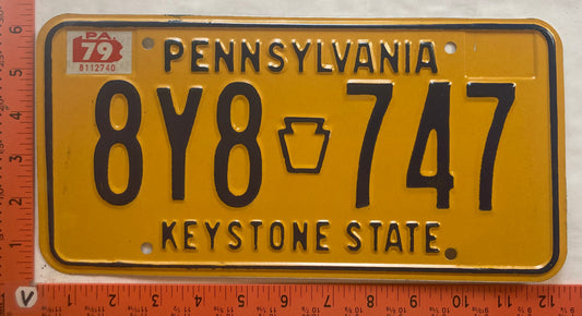 1979 Pennsylvania #8Y8 747 Passenger License Plate