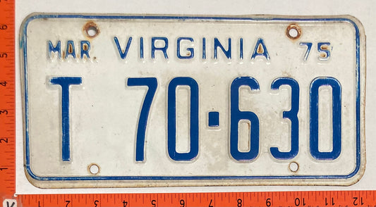 1975 Virginia #T 70-630 Truck License Plate
