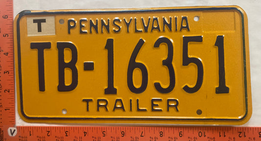 1979 Pennsylvania #TB-16351 Trailer License Plate