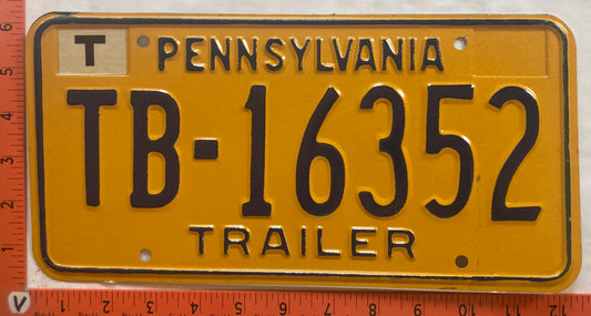 1979 Pennsylvania #TB-16352 Trailer License Plate