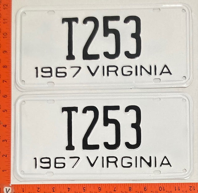 1967 Virginia #T253 Truck License Plate (Pair)