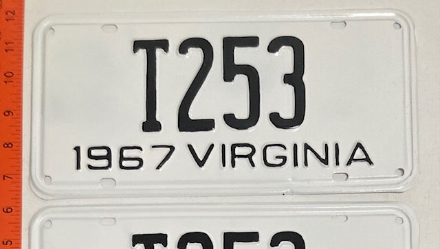 1967 Virginia #T253 Truck License Plate (Pair)