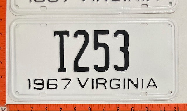 1967 Virginia #T253 Truck License Plate (Pair)