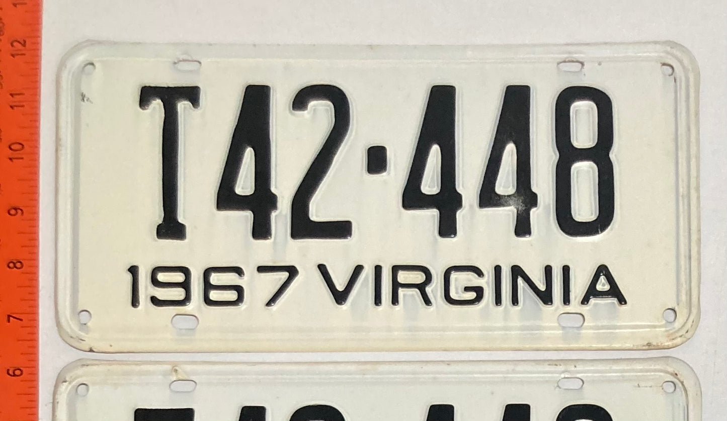 1967 Virginia #T42-448 Truck License Plate (Pair)