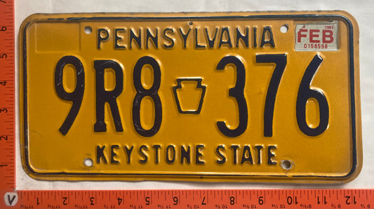 1981 Pennsylvania #9R8 376 Passenger License Plate