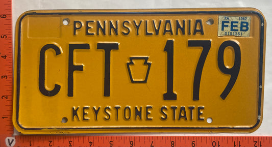 1982 Pennsylvania #CFT 179 Passenger License Plate