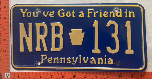 1985 Pennsylvania #NRB 131 Passenger License Plate