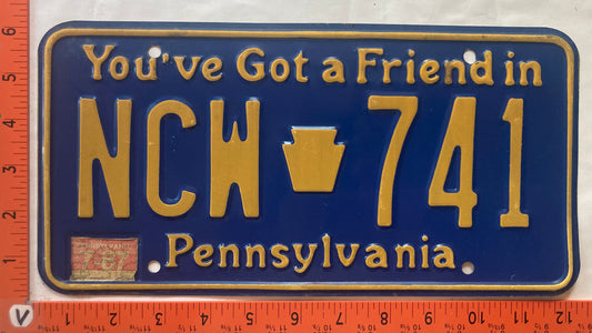 1987 Pennsylvania #NCW 741 Passenger License Plate