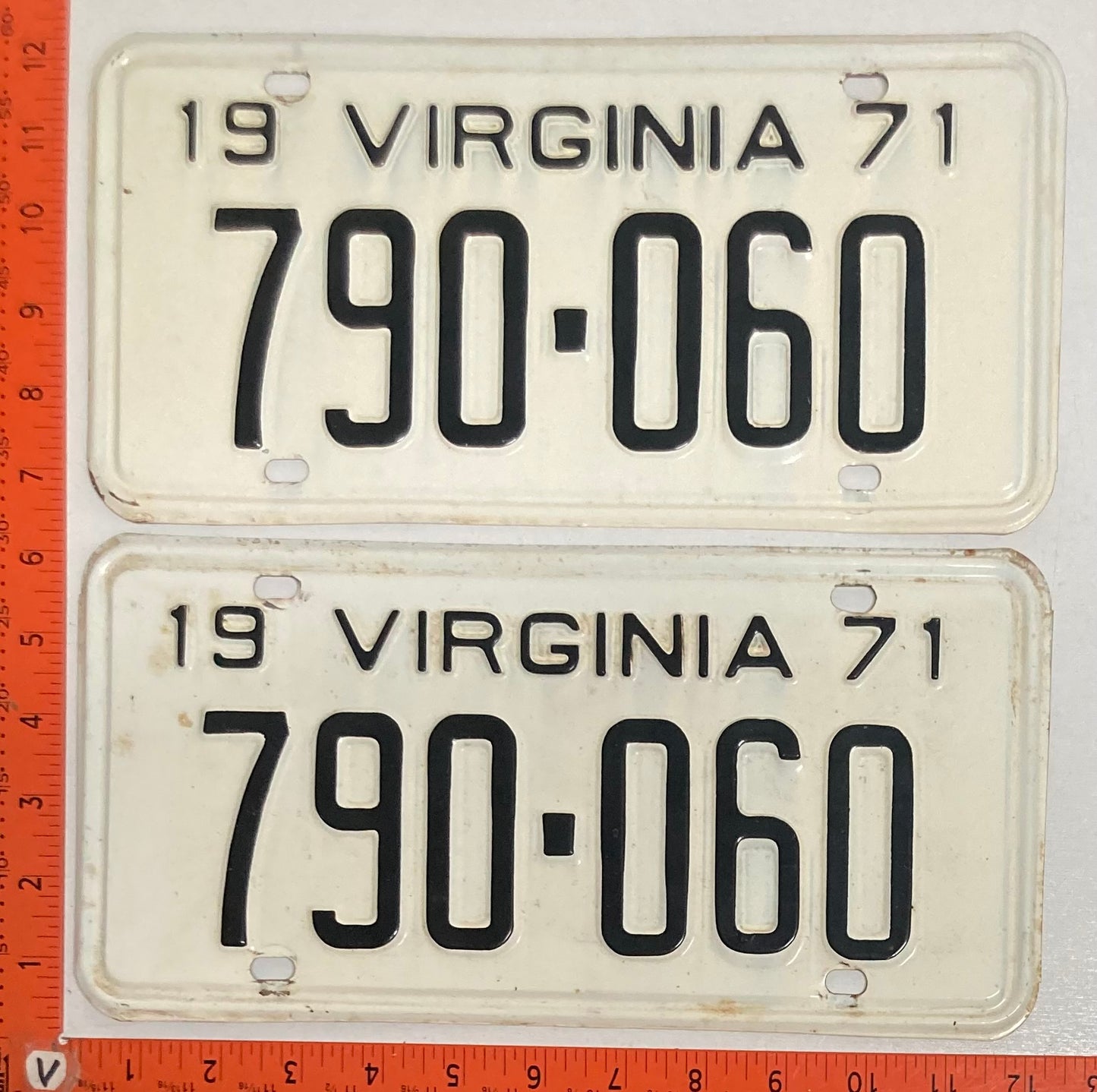 1971 Virginia #790-060 Passenger License Plate (Pair)