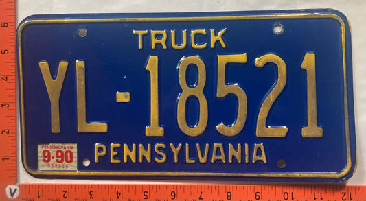 1990 Pennsylvania #YL-18521 Truck License Plate