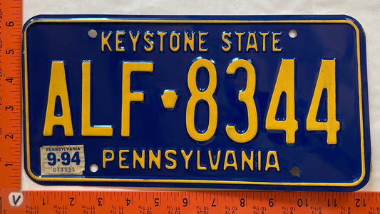 1994 Pennsylvania #ALF 8344 Passenger License Plate