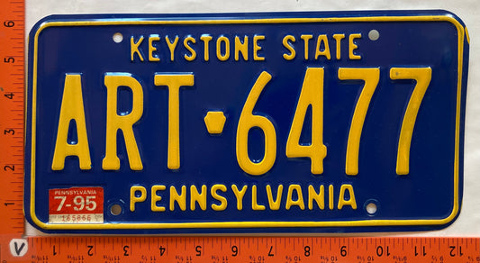 1995 Pennsylvania #ART 6477 Passenger License Plate