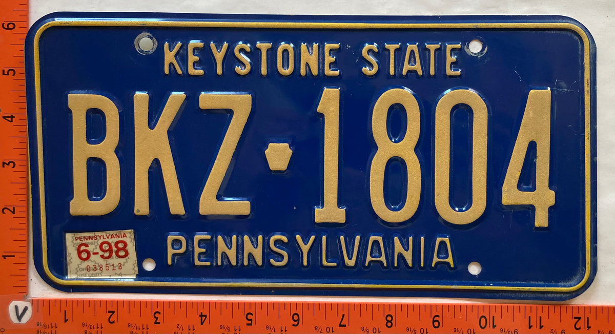 License Pl 1998 Pennsylvania #BKZ 1804 Passenger License Plate – LicensePl8s.com