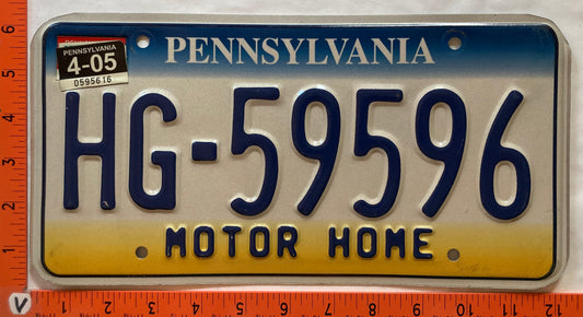 2005 Pennsylvania #HG-59596 Motor Home License Plate