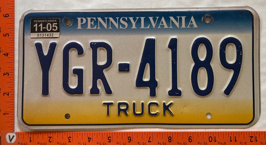 2005 Pennsylvania #YGR-4189 Truck License Plate