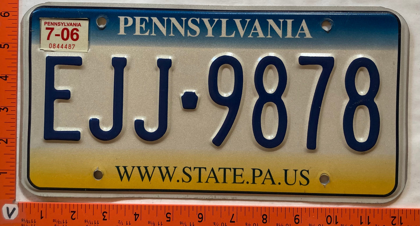 2006 Pennsylvania #EJJ 9878 Passenger License Plate