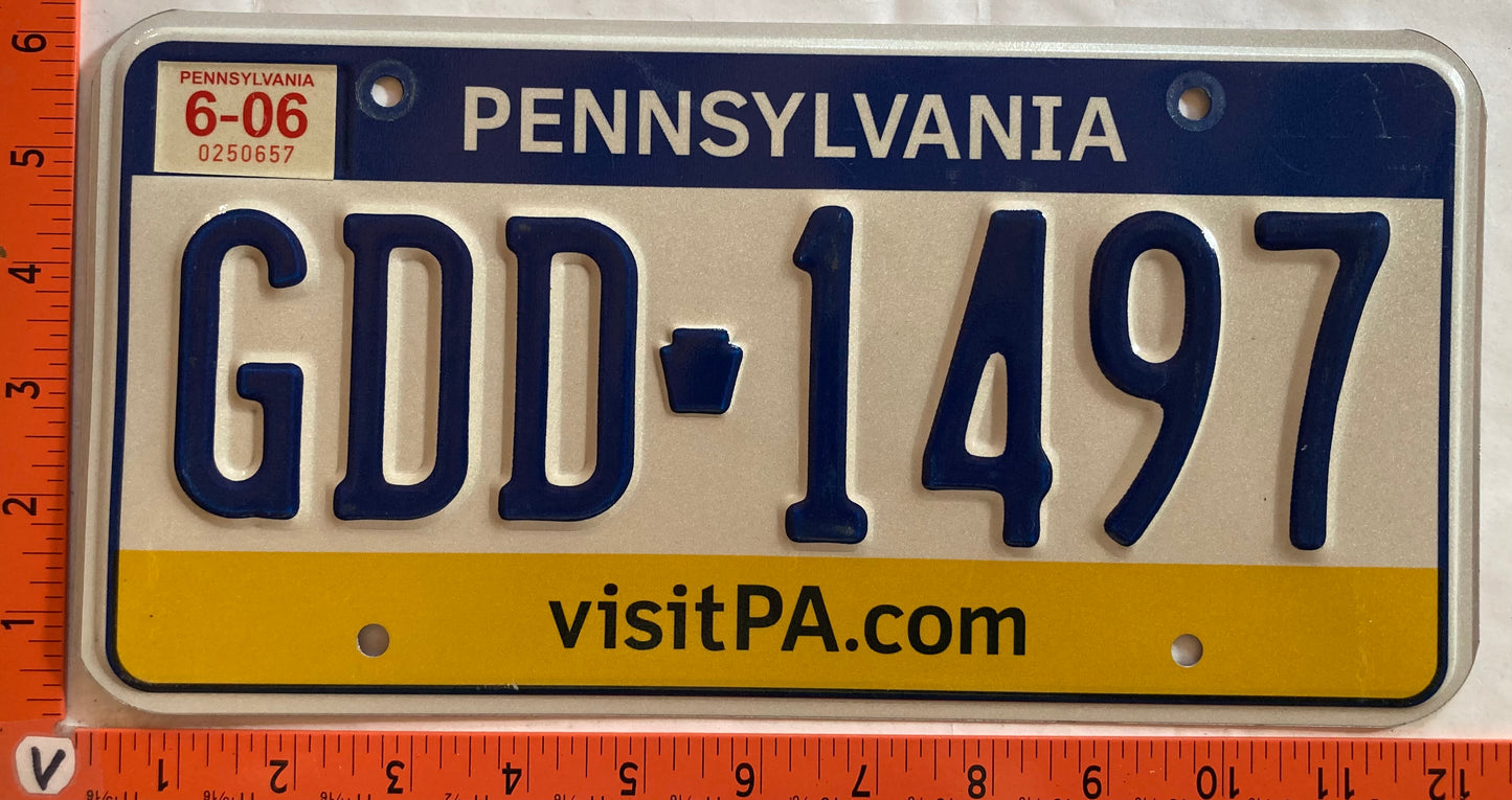 2006 Pennsylvania #GDD 1497 Passenger License Plate