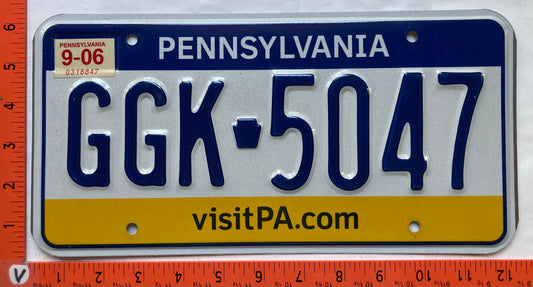 2006 Pennsylvania #GGK-5047 Passenger License Plate