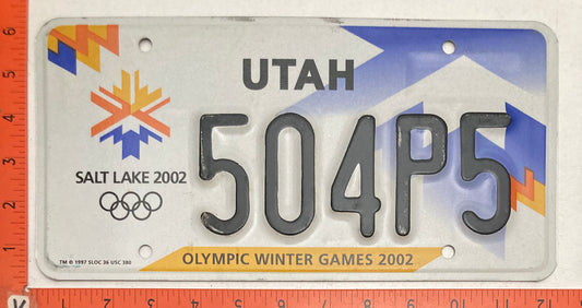 2002 Utah #504P5 Passenger Olympics License Plate