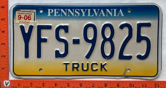 2006 Pennsylvania #YFS-9825 Truck License Plate