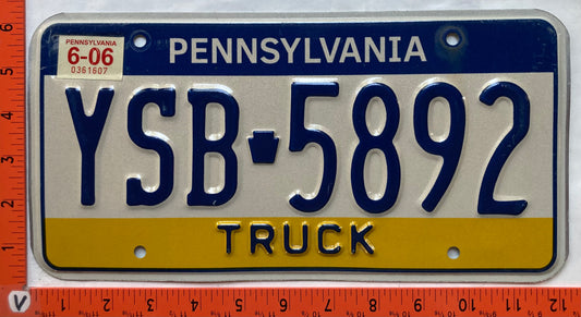 2006 Pennsylvania #YSB-5892 Truck License Plate