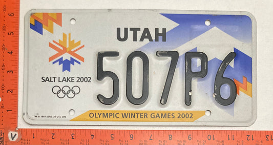 2002 Utah #507P6 Passenger Olympics License Plate