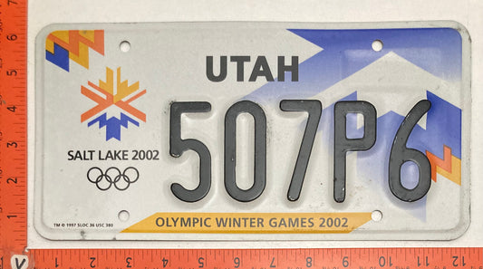 2002 Utah #507P6 Passenger Olympics License Plate