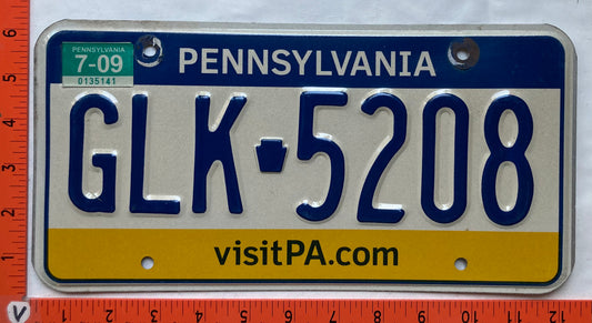 2009 Pennsylvania #GLK 5208 Passenger License Plate