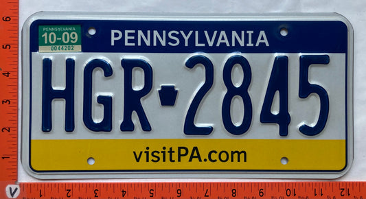 2009 Pennsylvania #HGR 2845 Passenger License Plate